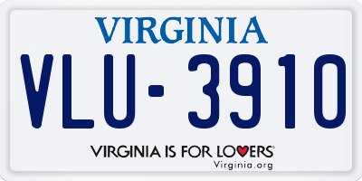 VA license plate VLU3910