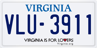 VA license plate VLU3911