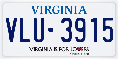 VA license plate VLU3915