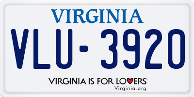 VA license plate VLU3920