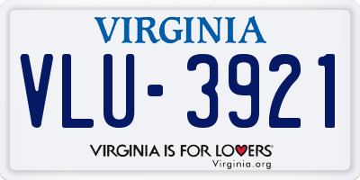 VA license plate VLU3921