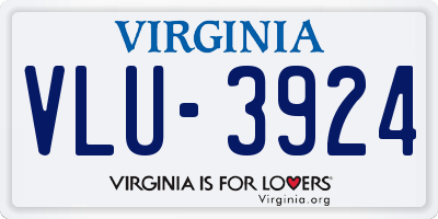 VA license plate VLU3924