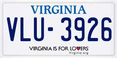 VA license plate VLU3926