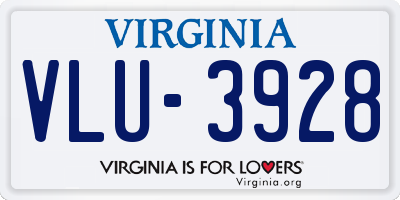 VA license plate VLU3928