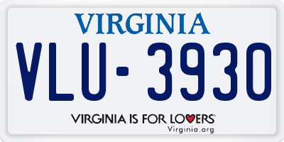 VA license plate VLU3930