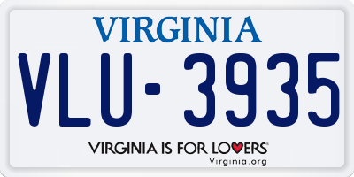 VA license plate VLU3935