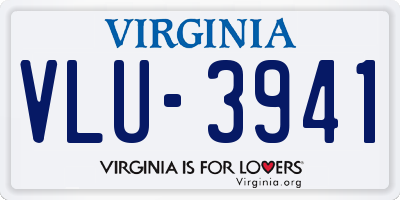 VA license plate VLU3941