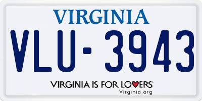 VA license plate VLU3943