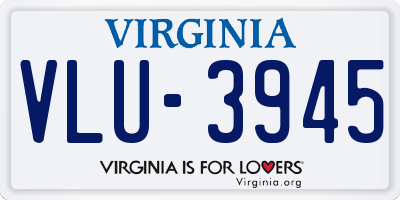 VA license plate VLU3945