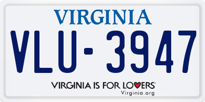 VA license plate VLU3947