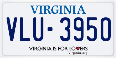 VA license plate VLU3950