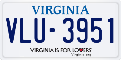 VA license plate VLU3951
