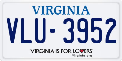 VA license plate VLU3952