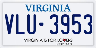 VA license plate VLU3953