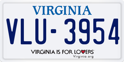 VA license plate VLU3954