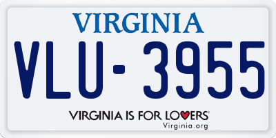 VA license plate VLU3955