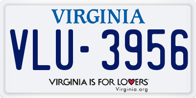 VA license plate VLU3956
