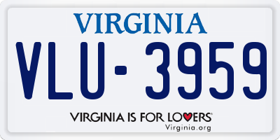 VA license plate VLU3959