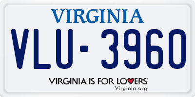 VA license plate VLU3960