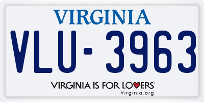 VA license plate VLU3963