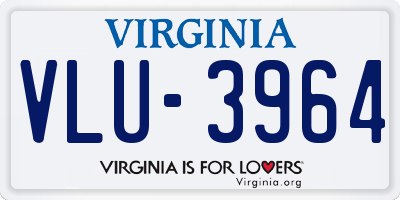 VA license plate VLU3964