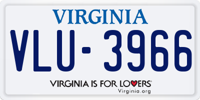 VA license plate VLU3966