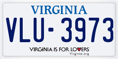 VA license plate VLU3973