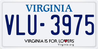 VA license plate VLU3975