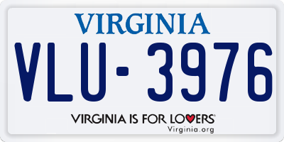 VA license plate VLU3976