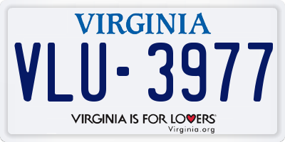 VA license plate VLU3977
