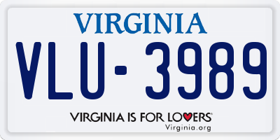 VA license plate VLU3989