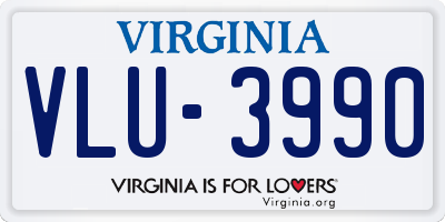 VA license plate VLU3990