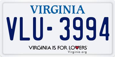 VA license plate VLU3994
