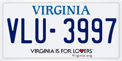 VA license plate VLU3997