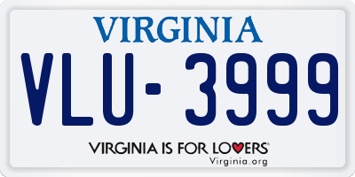VA license plate VLU3999