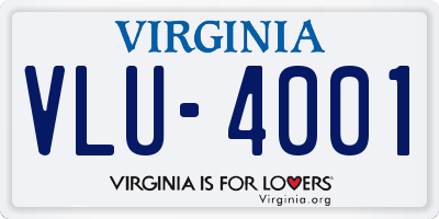 VA license plate VLU4001