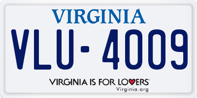 VA license plate VLU4009