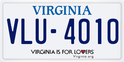 VA license plate VLU4010