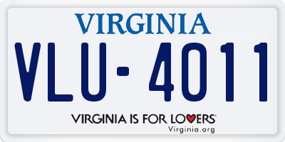 VA license plate VLU4011