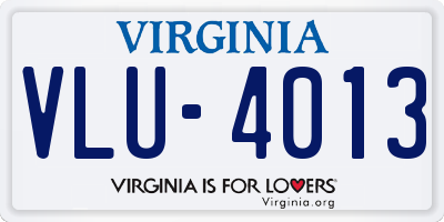 VA license plate VLU4013