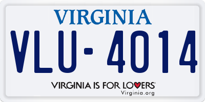 VA license plate VLU4014