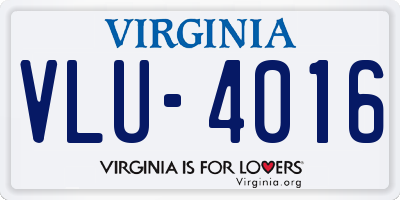 VA license plate VLU4016
