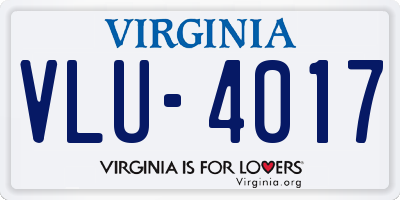 VA license plate VLU4017