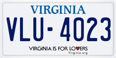 VA license plate VLU4023