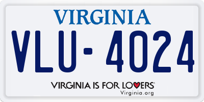 VA license plate VLU4024