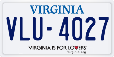 VA license plate VLU4027