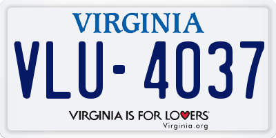 VA license plate VLU4037