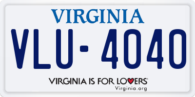 VA license plate VLU4040