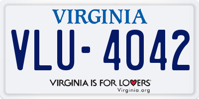 VA license plate VLU4042