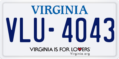 VA license plate VLU4043